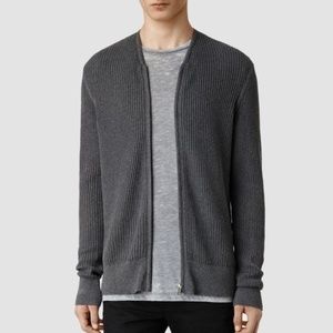 All Saints Metz Knit Cardigan Small Grey